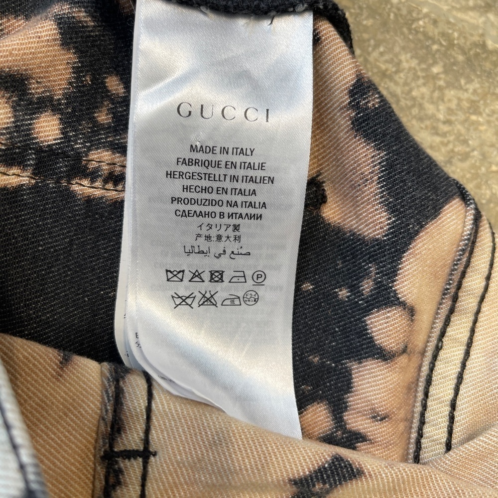 GUCCI WOMAN TIE DYE EMBROIDERED TIGER SKINNY JEANS - Picture 10 of 13